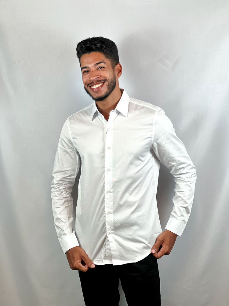 CAMISA MANGA LONGA MIOCHE BASICA ACETINADO BRANCA