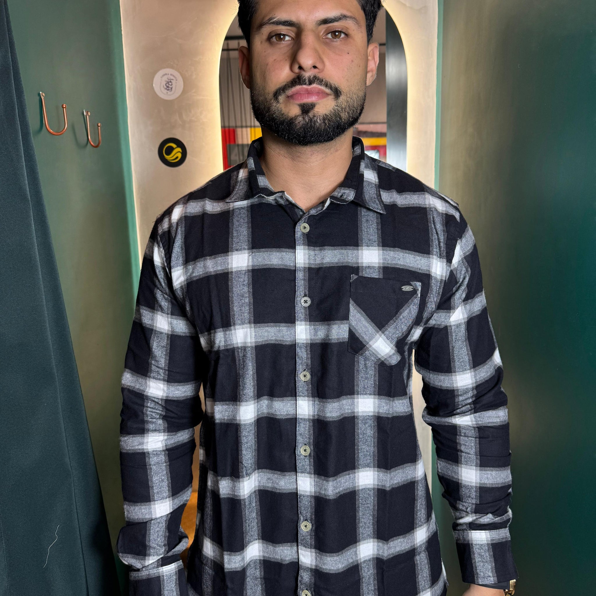 CAMISA MANGA LONGA XADREZ MARESIA PRETO