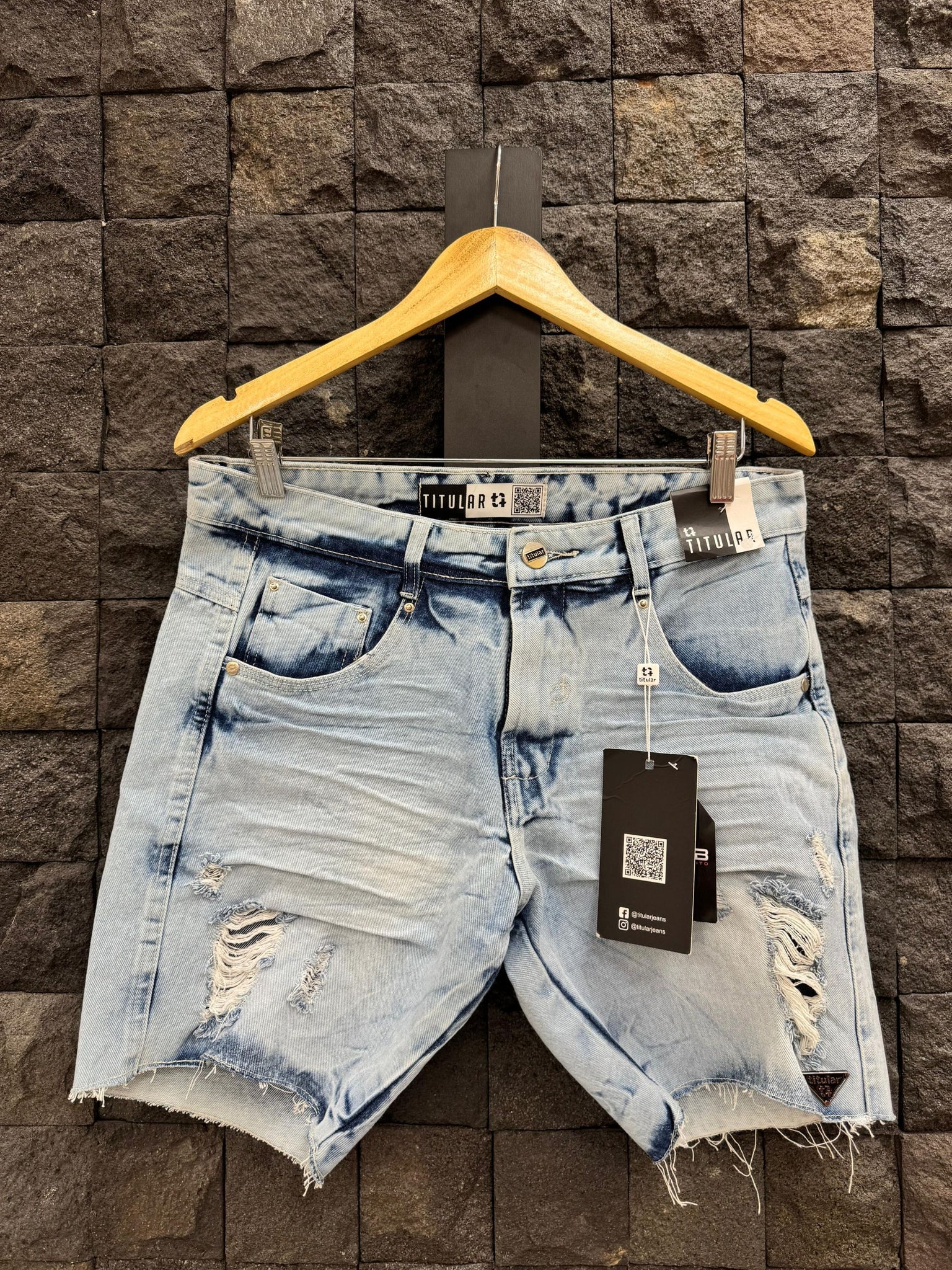 BERMUDA TITULAR JEANS LAVAGEM CLARA 355