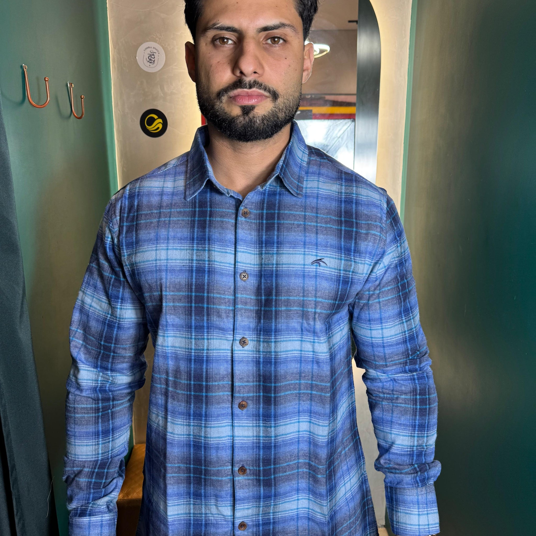 CAMISA MANGA LONGA XADREZ MARESIA AZUL