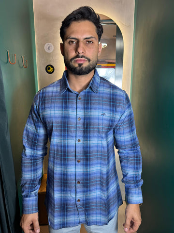 CAMISA MANGA LONGA XADREZ MARESIA AZUL