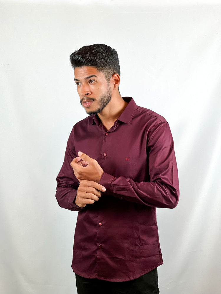 CAMISA SOCIAL MANGA LONGA MIOCHE BORDO