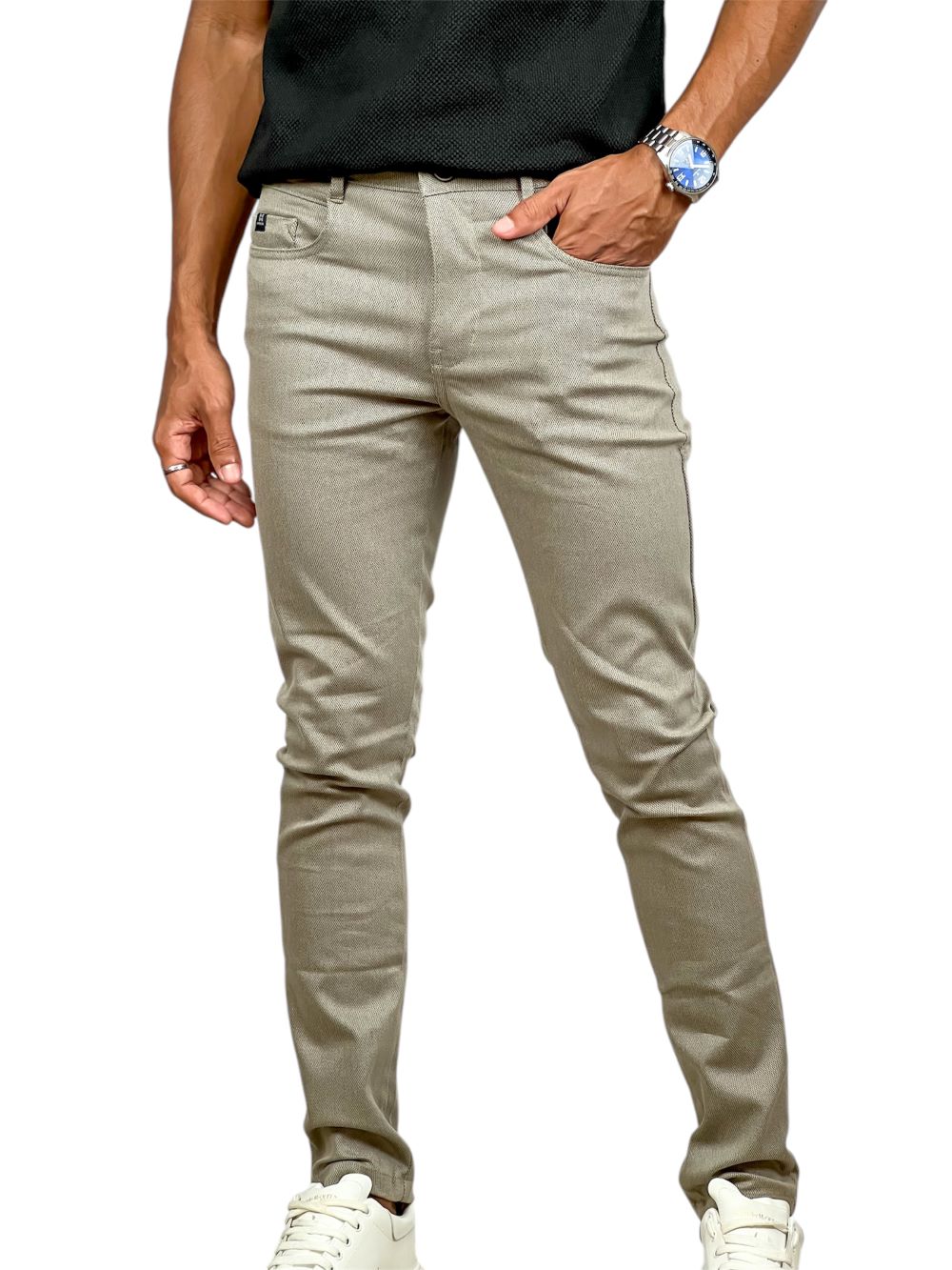 CALÇA SARJA BEGE