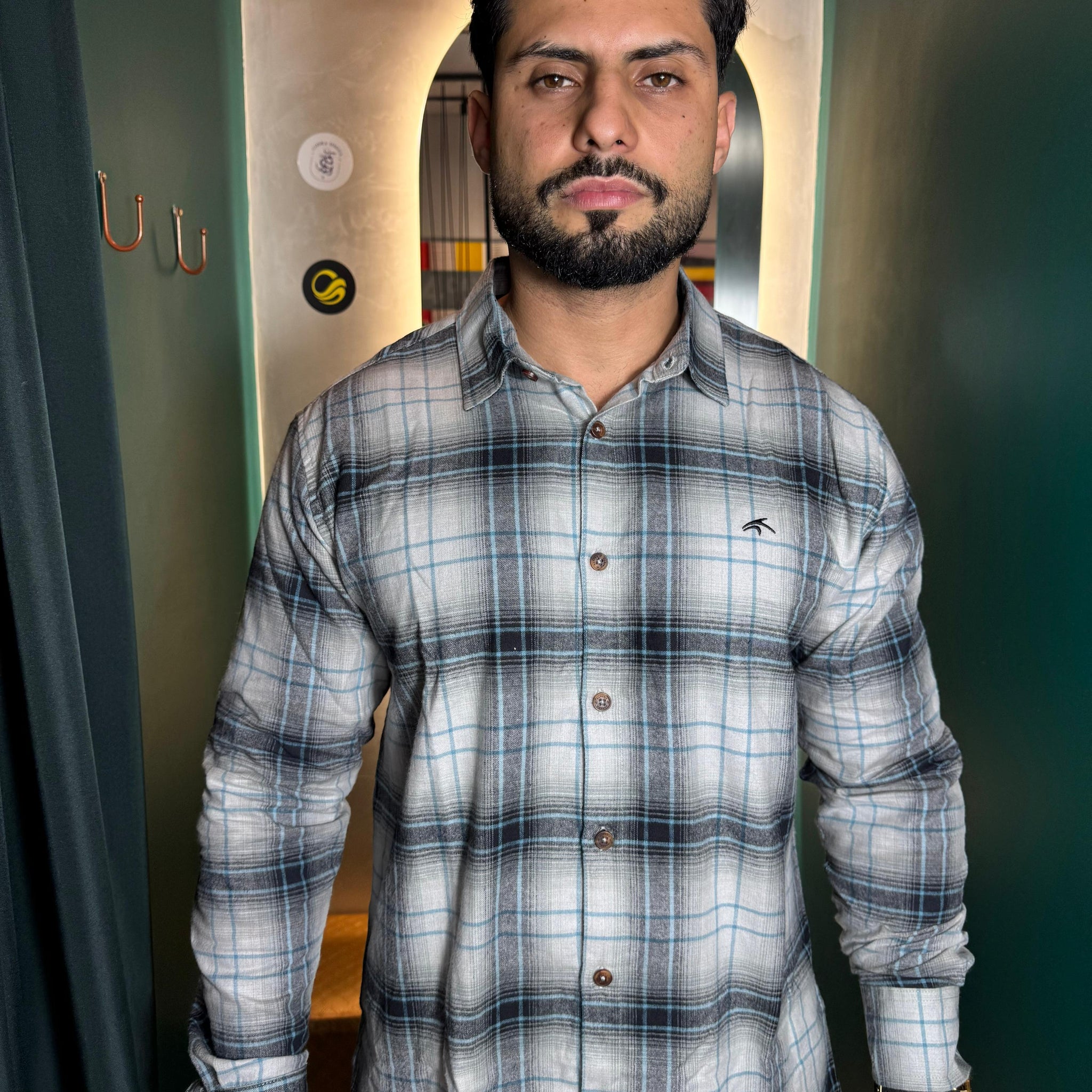 CAMISA MANGA LONGA XADREZ MARESIA CINZA