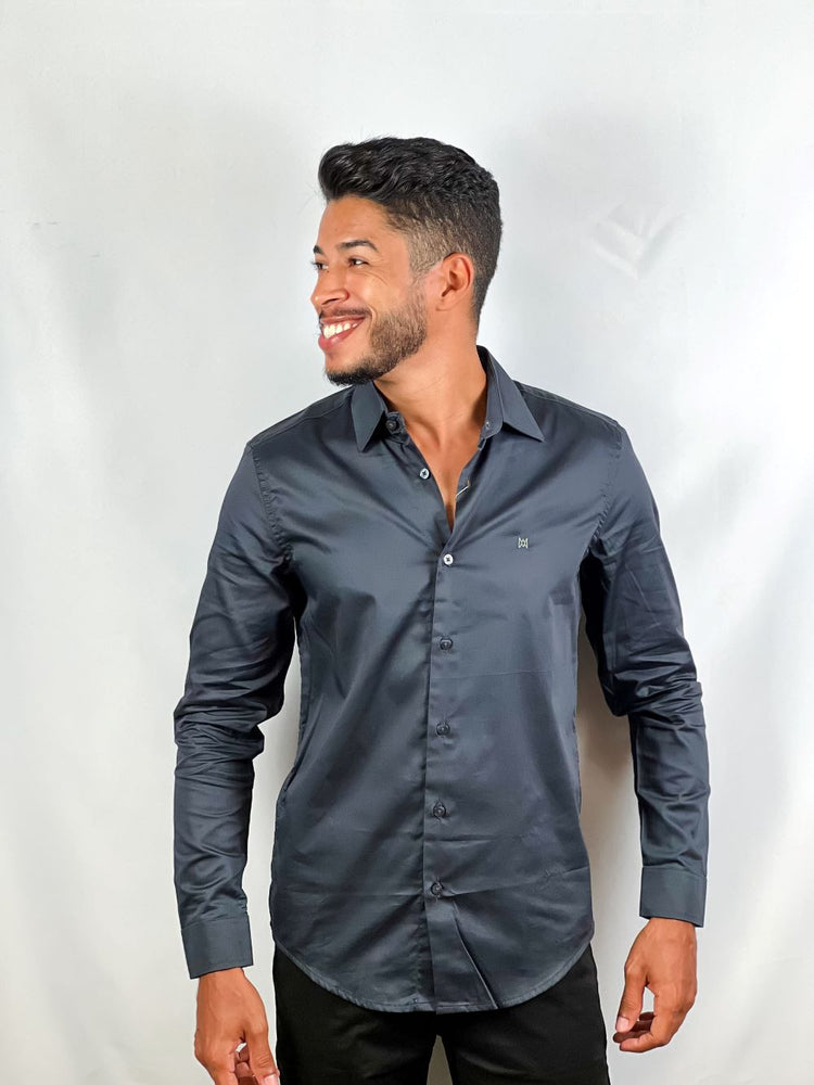 CAMISA MANGA LONGA SOCIAL- MARINHO