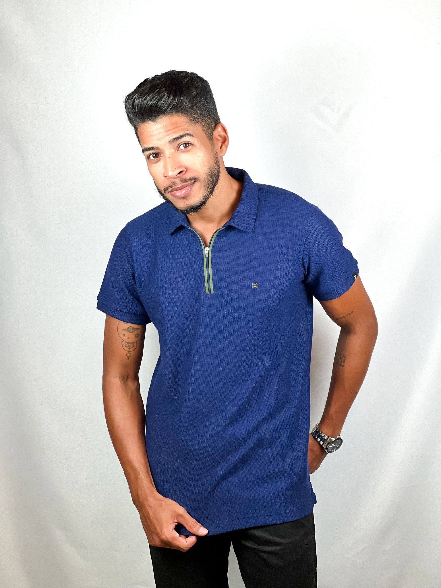 CAMISA GOLA POLO PIQUET MIOCHE AZUL