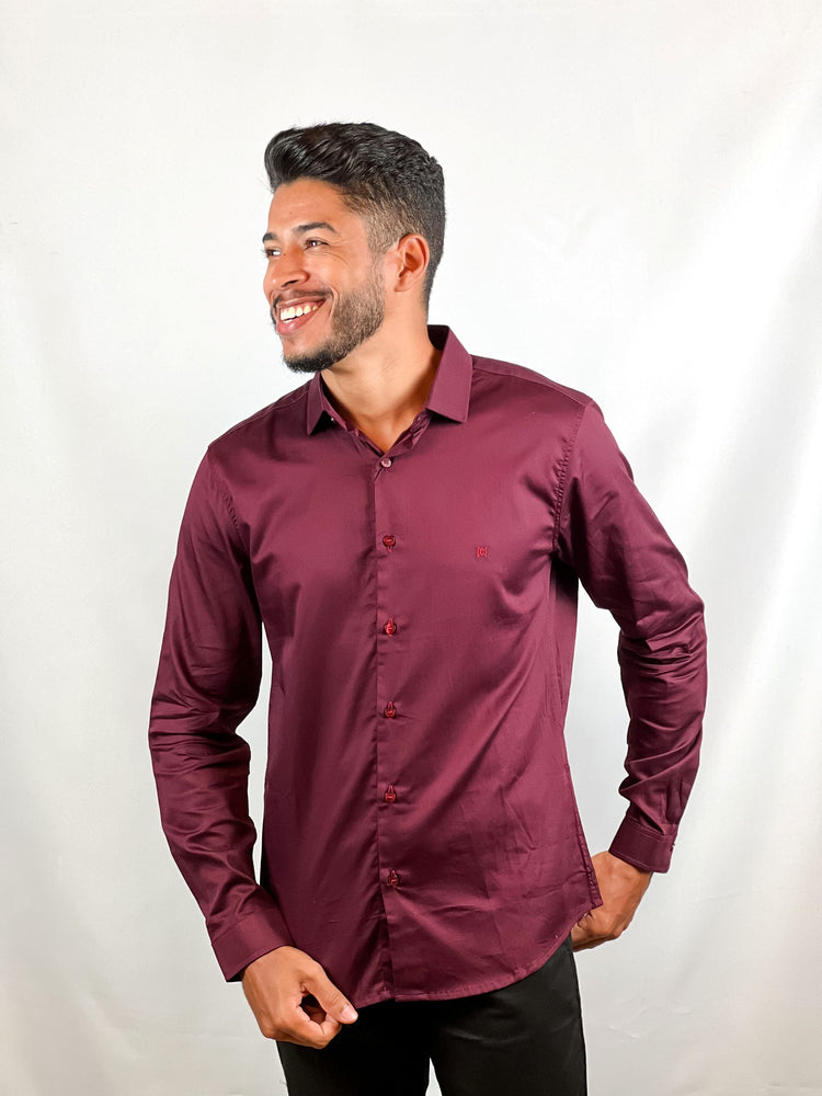 CAMISA SOCIAL MANGA LONGA MIOCHE BORDO